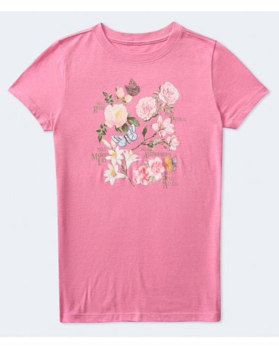 Aéropostale Five Flowers Graphic Tee - Pink