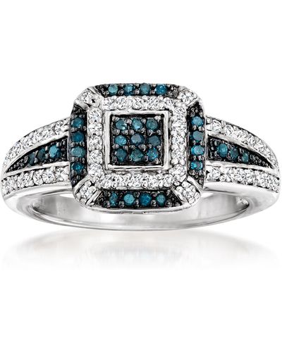 Ross-Simons Blue And White Diamond Ring