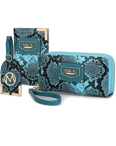 MKF Collection by Mia K Darla Snake Travel Gift For Set - 3 Pieces - Blue