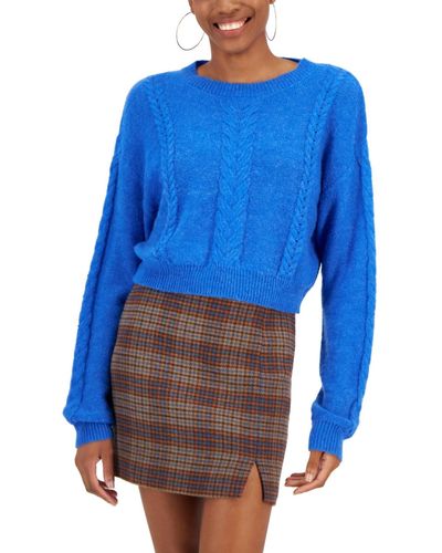 Lucy Paris Manon Cable Knit Sweater - Blue