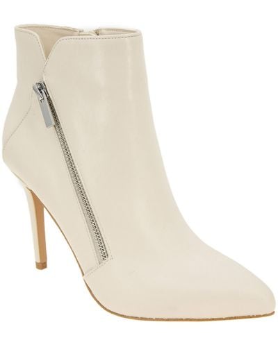 BCBGeneration Huston Faux Leather Side Zip Ankle Boots - Natural