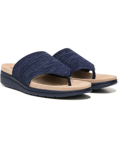 LifeStride Poolside Slip On Thong Slide Sandals - Blue