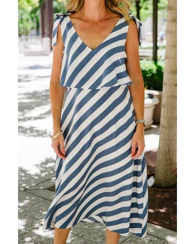 B Collection By Bobeau Lisette Sleeveless Striped Dress - Gray