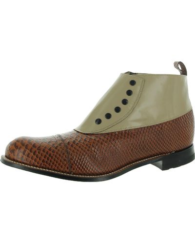 Stacy Adams Madison Leather Embellished Derby Shoes - Brown