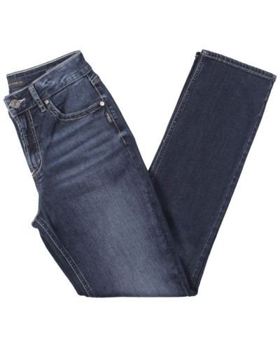 Silver Jeans Co. High Rise Stretch Straight Leg Jeans - Blue