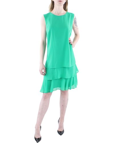 Lauren by Ralph Lauren Georgette Crinkle Shift Dress - Green