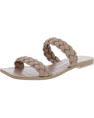 Dolce Vita Slip On Flat Slide Sandals - Natural