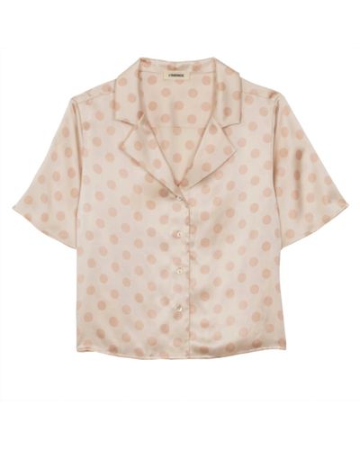 L'Agence Theo Crop Blouse - Natural
