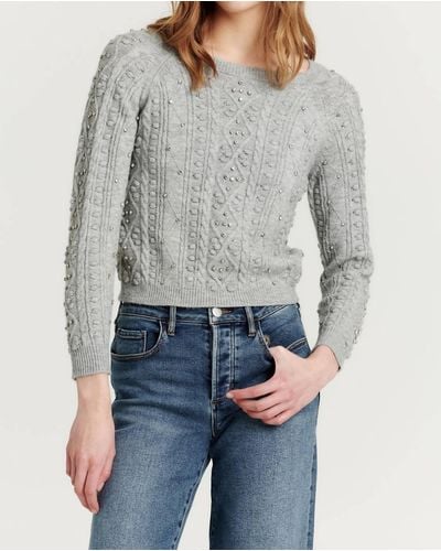 Another Love Carlotta Embellished Sweater - Gray
