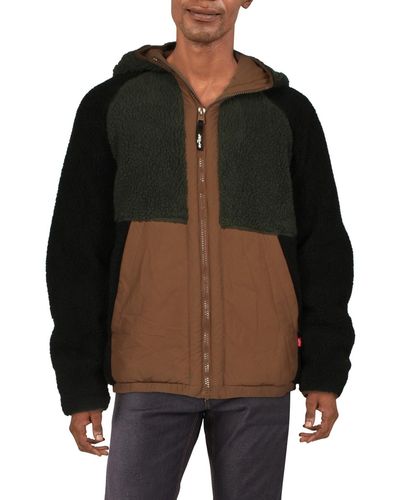 Levi's Sherpa Hooded Teddy Coat - Black