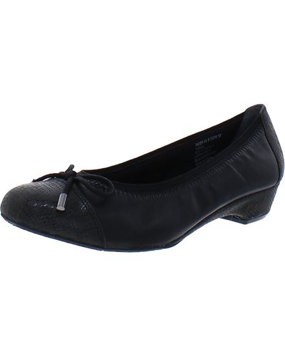 Ros Hommerson Tasha Leather Slip-on Ballet Flats - Black