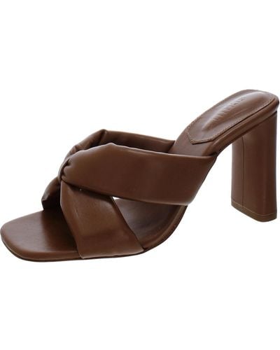 SCHUTZ SHOES Fairy High Leather Slip-on Heels - Brown