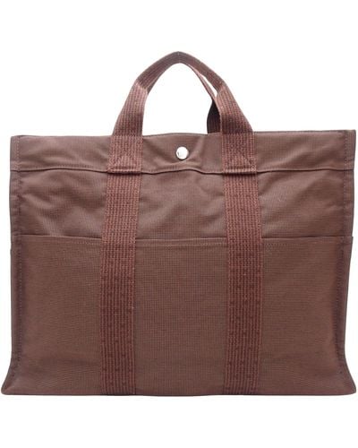 Hermès Herline Canvas Tote Bag (pre-owned) - Brown