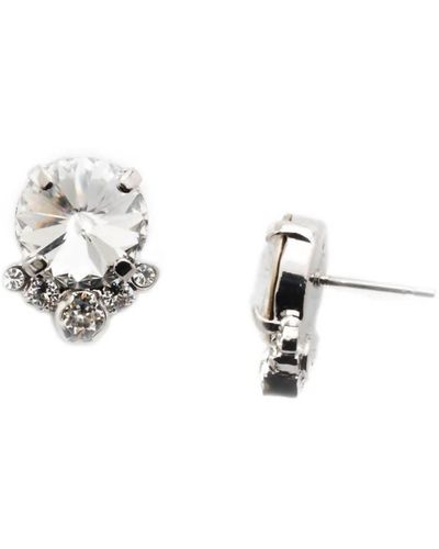 Sorrelli Regal Round Stud Earrings In Palladium Silver/crystal - Multicolor