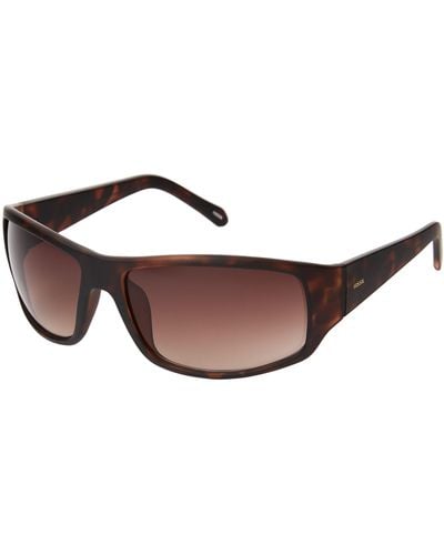 Fossil Sport Wrap Sunglasses - Brown