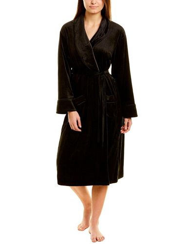 Donna Karan Sleepwear Luxe Layers Sleep Long Robe - Black