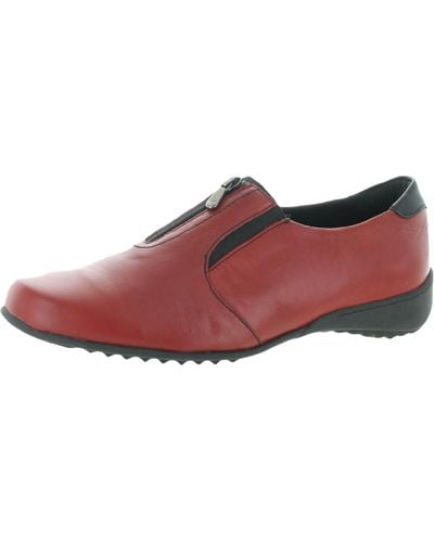 Munro Berkley Leather Slip On Oxfords - Red
