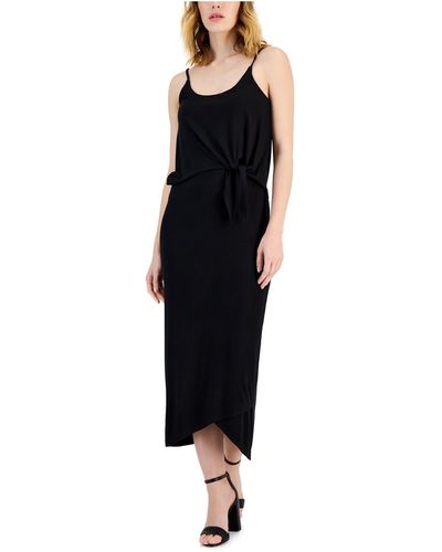 INC Solid Rayon Midi Dress - Black