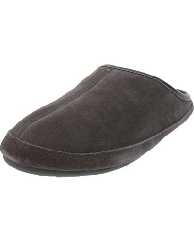 Tempur-Pedic Shiloh Leather Faux Fur Loafer Slippers - Gray