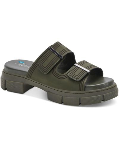 Aqua College Hippie Waterproof Open Toe Slide Sandals - Brown