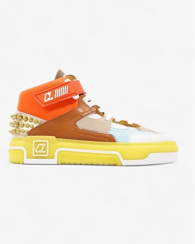 Christian Louboutin Astroloubi Mid Sneakers / / Brwon Mesh - Orange