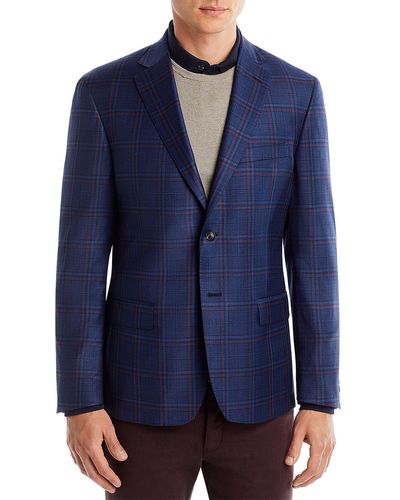 The Men's Store Plaid Regular Fit Sportcoat - Blue