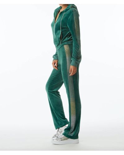Juicy Couture Velour Hooded Zip Track Jacket - Green