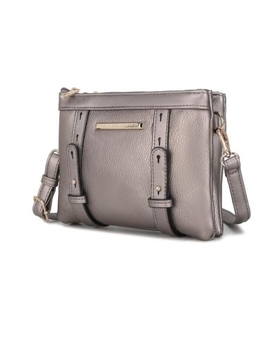 MKF Collection by Mia K Elsie Multi Compartment Crossbody Bag - Gray