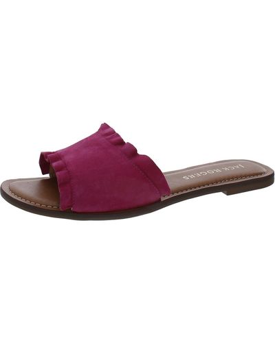 Jack Rogers Rosie Ruffle Ruffled Slip-on Slide Sandals - Purple