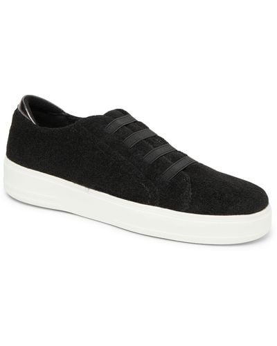 Dearfoams Sport Foam Elastic Lace Slip On Sneaker - Black