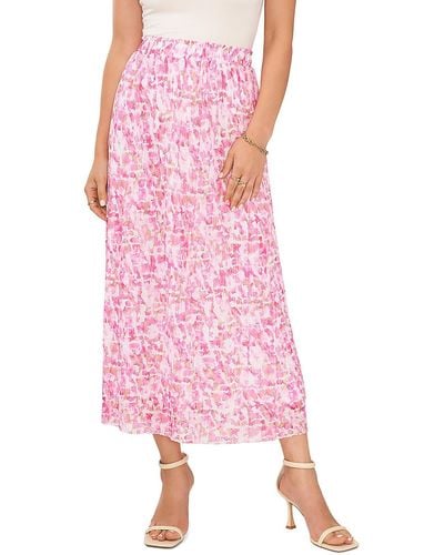 Vince Camuto Floral Dressy Pleated Skirt - Pink