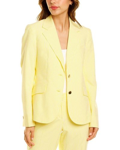 Anne Klein Seersucker Jacket - Yellow