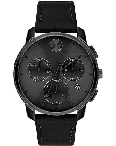 Movado Bold Thin Dial Watch - Black