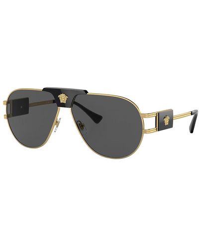 Versace Ve 2252 100287 63mm Aviator Sunglasses - Gray