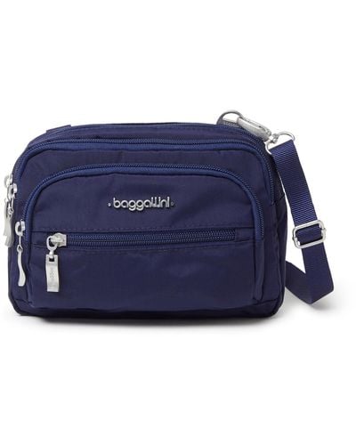 Baggallini Triple Zip bagg Small Crossbody Bag - Blue