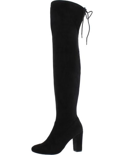 Chinese Laundry Brinna Faux Suede Round Toe Knee-high Boots - Black