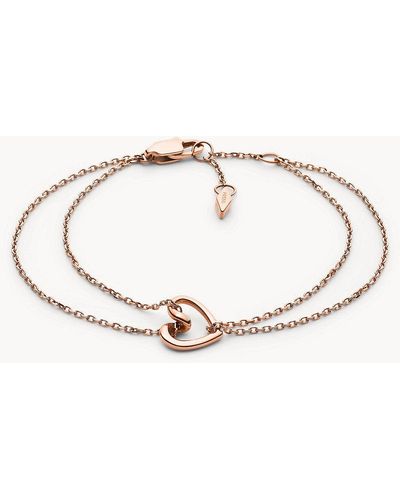 Fossil Rose Gold Stainless Steel Chain Bracelet - Natural