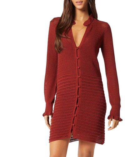 Joie Torrens Cotton Sweater Dress - Red