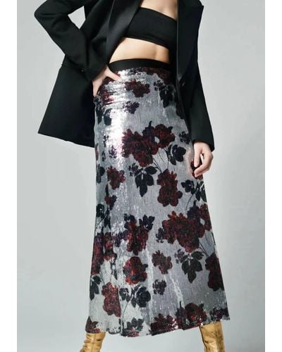 Smythe Sequin Midi Skirt - Black