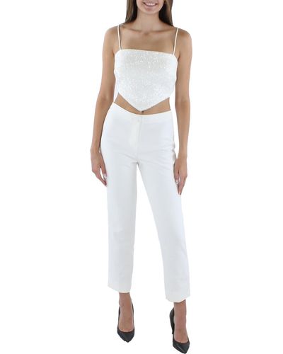 Xscape Mesh Sequined Cropped - White