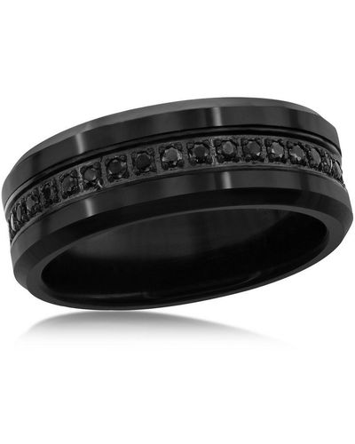 Black Jack Jewelry Cz Eternity Tungsten Ring - Black