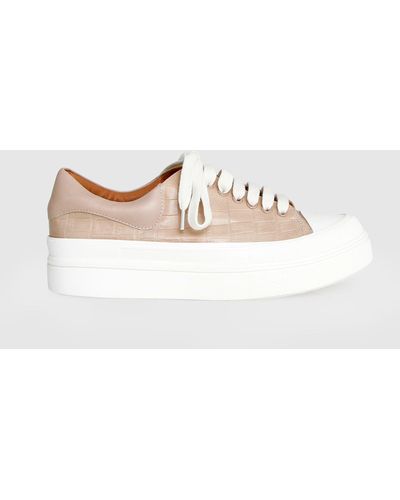 Belle & Bloom Just A Dream Croc Leather Sneaker - Blush - Natural