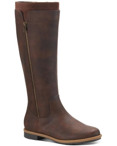 Style & Co. Olliee Faux Leather Wide Calf Knee-high Boots - Brown