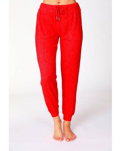 French Kyss Soft Stretch Drawstring jogger - Red