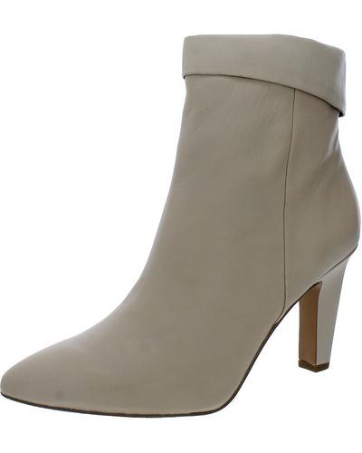 Franco Sarto Keilah Leather Heels Ankle Boots - Gray