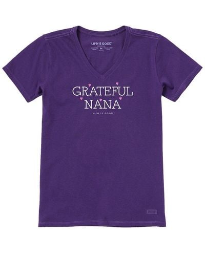 Life Is Good. Crusher V-neck T-shirt - Purple