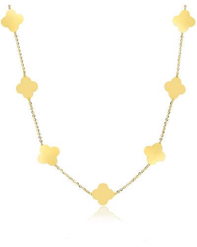 The Lovery Small Clover Necklace - Metallic