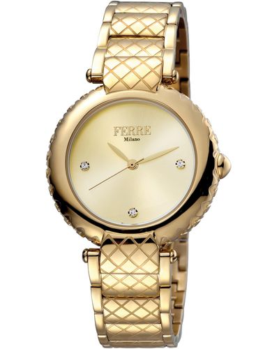 Ferré Champagne Dial Stainless Steel Watch - Metallic