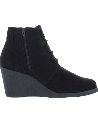 Style & Co. Noellee Padded Insole Wedge Boots - Black