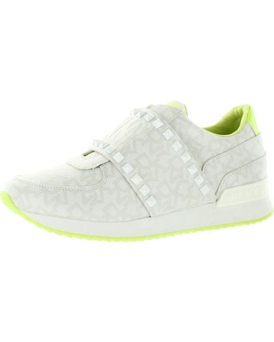 DKNY Marlin Studded Laceless Casual And Fashion Sneakers - White